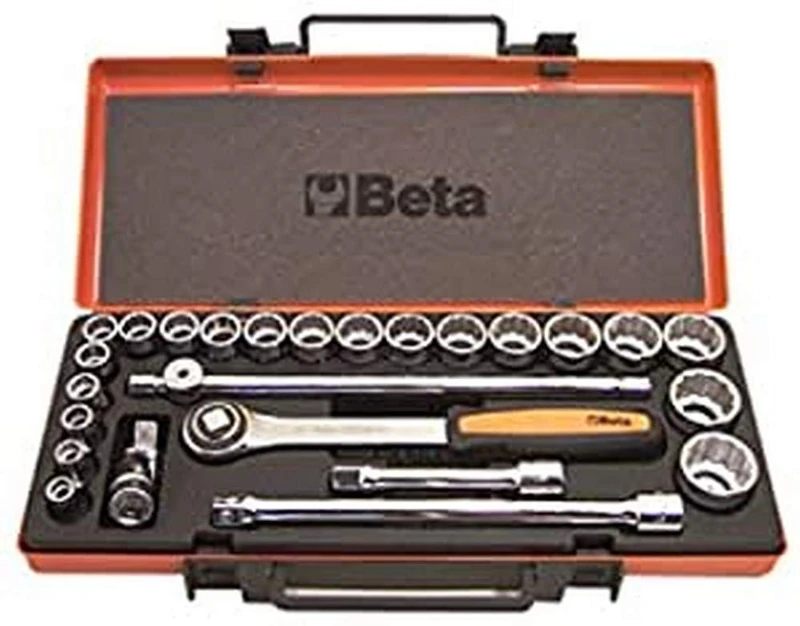 Beta 9200949 Model 920 B/C20 Bi-hex Sockets and 5 Accessories, 10-32mm, 1/2 Drive, 20 Pieces