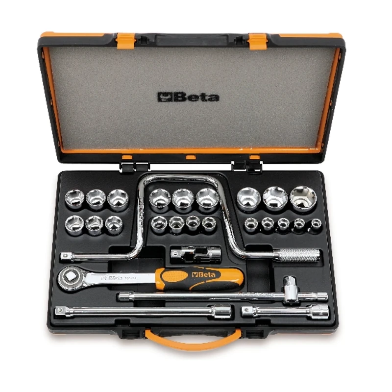 Beta 9200952 Model 920 A/C21 Hexagon Sockets and 6 Accessories, 10-32mm, 1/2 Drive, 21 Pieces