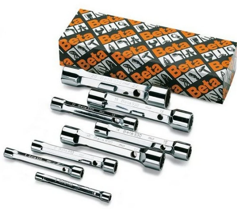 Beta 9300081 Model 930 /S8 Double Ended Bi-hex Tubular Socket, Wrenches Heavy Series for Item 930, 8 Pieces