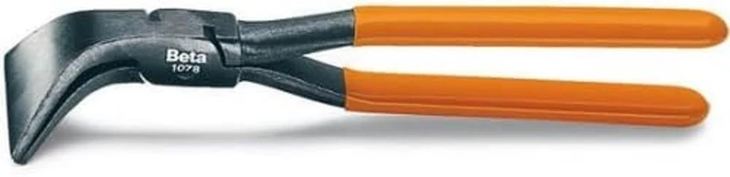 Beta - 1078 Wide Nose Pliers 45° Bent for Tinsmiths PVC Coated Handles with Localized Induction Hardening Treatments to Increase Hardness, 010780026