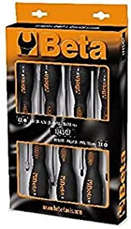Beta 12430017 Model 1243 /D7 Screwdrivers for Slotted and Cross Head Phillips Screws, 7 Pieces