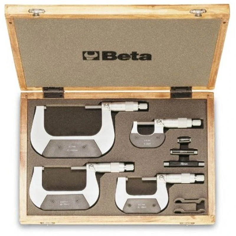 Beta 16580001 Model 1658/C4 Assortment of 4 Micrometer, 0-100mm