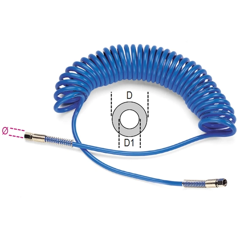 Beta 19150014 Model 1915C 6.5X10 Polyurethane Recoil Hose, 95 Shore Extendable up to 12 M, 1/4bsp, 6.5mm x 10mm