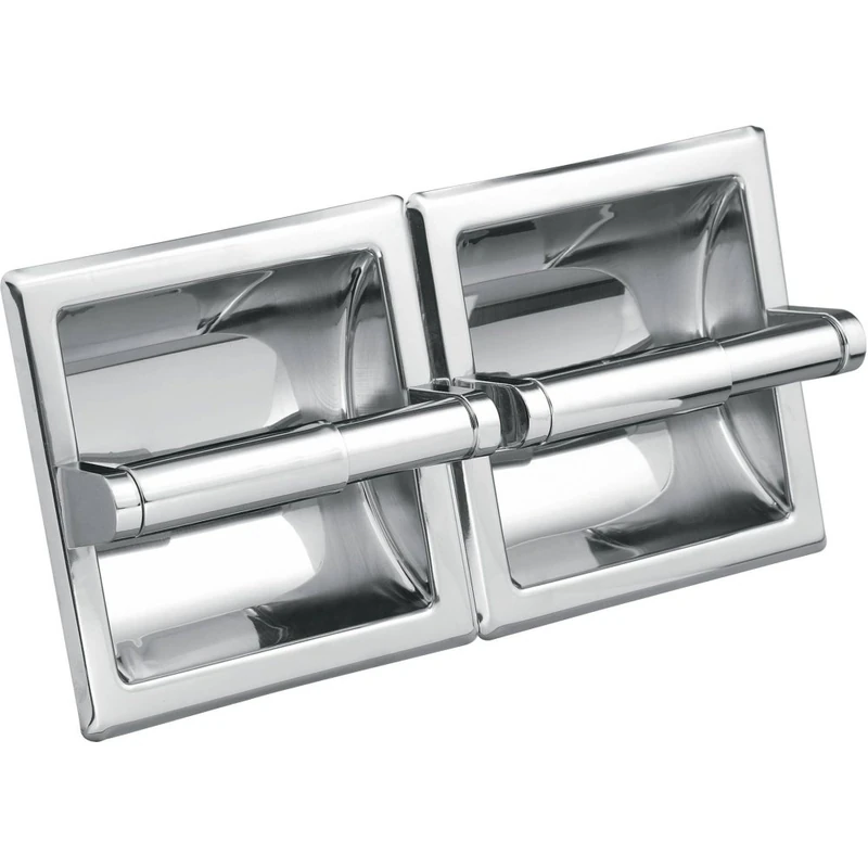 Moen 5577 Donner Hotel and Motel Double Recessed Toilet Roll Holder, Bathroom Dispenser, Chrome