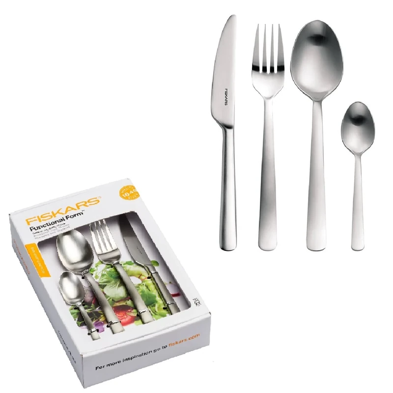 Fiskars cutlery set, 16-piece, quality steel, silver/matt, Functional Form, 1002958