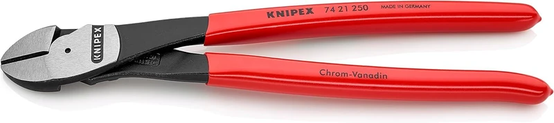 KNIPEX High Leverage Diagonal Cutter with Plastic Coating 250 mm, 74 21 250