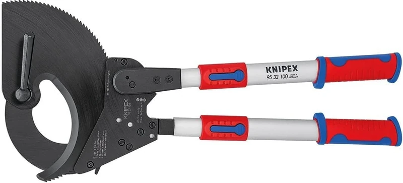 KNIPEX Cable Cutter (Ratchet Action) with Telescopic Handles with Multi-Component Handles 680 mm, 95 32 100