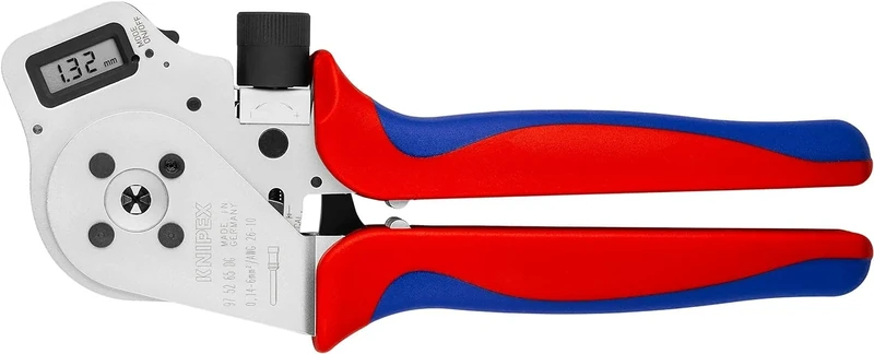 KNIPEX Four-Mandrel Crimping Pliers for Turned Contacts Chrome-Plated with Multi-Component Handles 250 mm, 97 52 65 Dg - Image 1