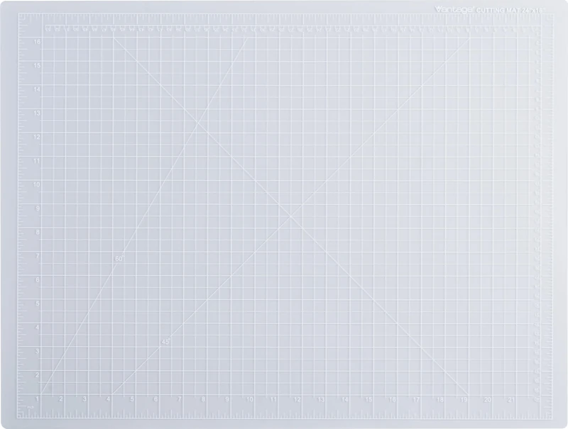 Dahle 10682 Vantage Self-Healing Cutting Mat, 18" x 24", Crystal Clear, 5 layer PVC Construction, 1/2" Grid Lines, Self Healing for Maximum Durability, Perfect for Cropping Photos, Sewing, and Crafts