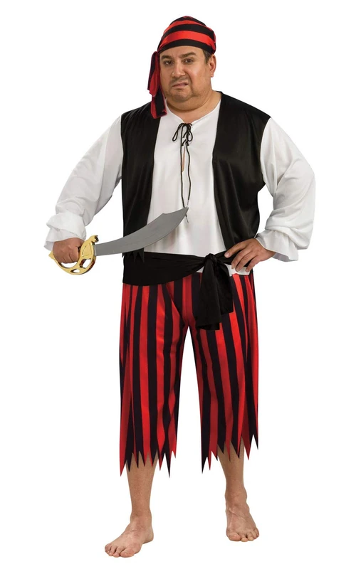 Rubies Official Pirate Man Costume, Mens Adult Costume, Plus Size Halloween, World Book Day