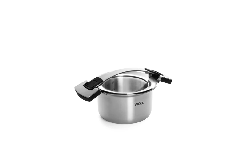 Woll Concept PRO Inductive Cooking Pot with Lid Diameter 16 cm Height 10 cm 2.0 L Suitable for All Hobs Stainless Steel Oven-Safe up to 220° Silver