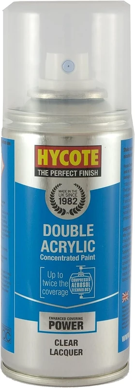Hycote Double Acrylic Spray Paint, Clear Lacquer, 150 ml