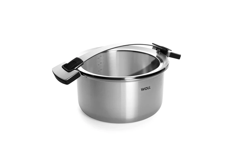 WOLL Concept PRO Cooking Pot Diameter 24 cm Stainless Steel with Lid, 13.5 cm High, 6.0 L – Induction – Suitable for All Hobs – Oven-Safe up to 220 °C – Silver