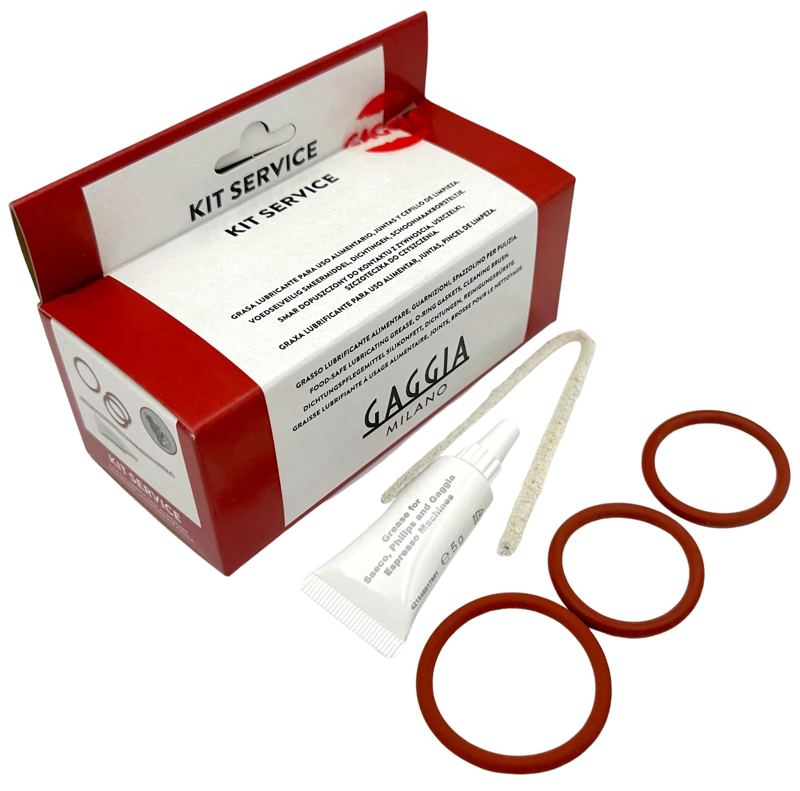 Gaggia 21001683 Bean to Cup Cleaning Service Kit - Lubricating Grease, 2 x o-Ring gaskets and Cleaning Brush