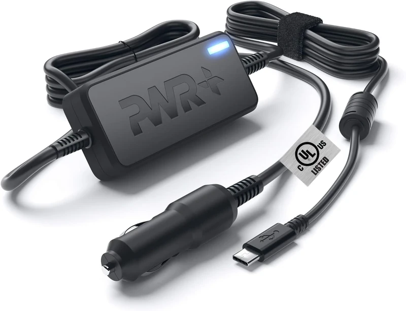 USB-C Laptop CAR Charger Power Adapter: Lenovo Yoga Thinkpad MacBook Pro Air LG Gram Razer Blade Stealth Chromebook Pixel Acer Swift Samsung Asus Dell Microsoft Universal Compatibility USB C PD3