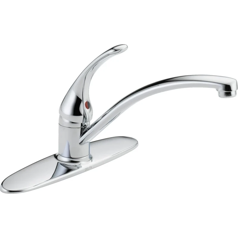 Delta Faucet Foundations Single-Handle Kitchen Sink Faucet, Chrome B1310LF - Image 1