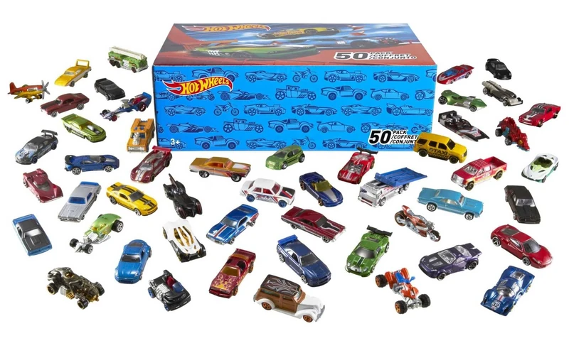 Hot Wheels 50-Car Pack of 1:64 Scale Vehicles Individually Packaged (Assorted Styles, One Random Set), Gift for Collectors & Kids Ages 3 Years Old & Up, V6697