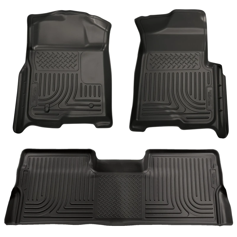 Husky Liners Weatherbeater Car Floor Mats | Fits 2009-2015 Honda Pilot, Front 2nd Row Liners - Black, 3 pc. | 98421