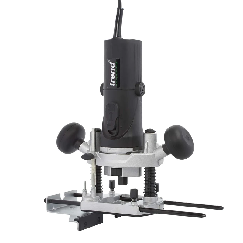 TREND T4EK 1/4" Variable Speed Workshop Router and Kitbox, 850 W, 230 V, Black, Regular