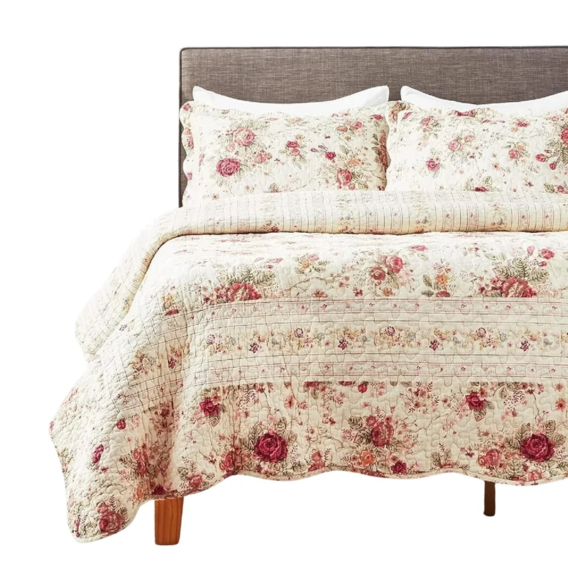 Greenland Home Antique Rose Twin Quilt Set