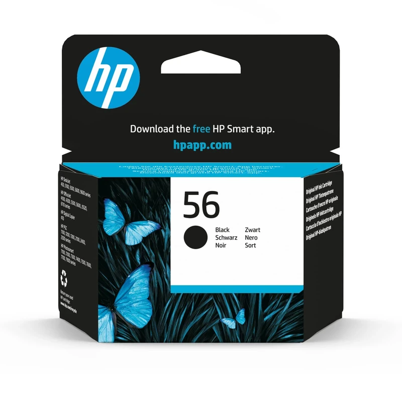 HP C6656AE 56 Original Ink Cartridge, Black, Single Pack