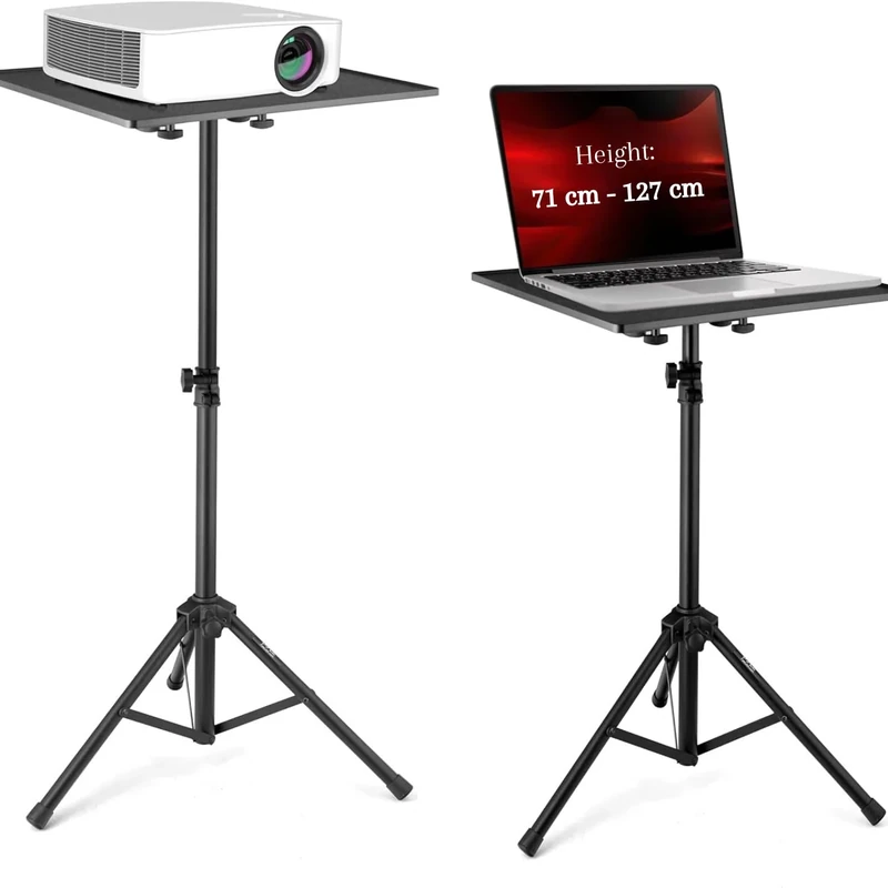 Pyle Projector Stand, Laptop Stand - Adjustable, Lectern, Tripod Mount, Portable Tall for DJ/Computer
