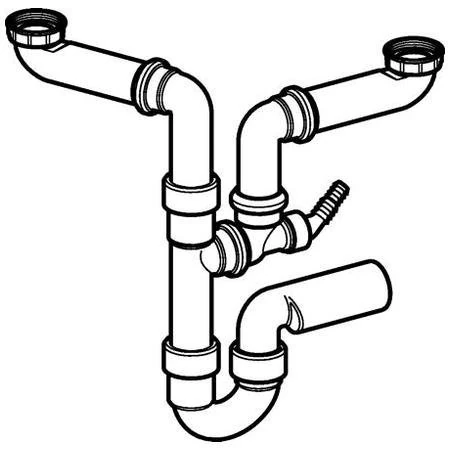 Geberit Sink Trap 2 Piece Siphon Space-Saving Model