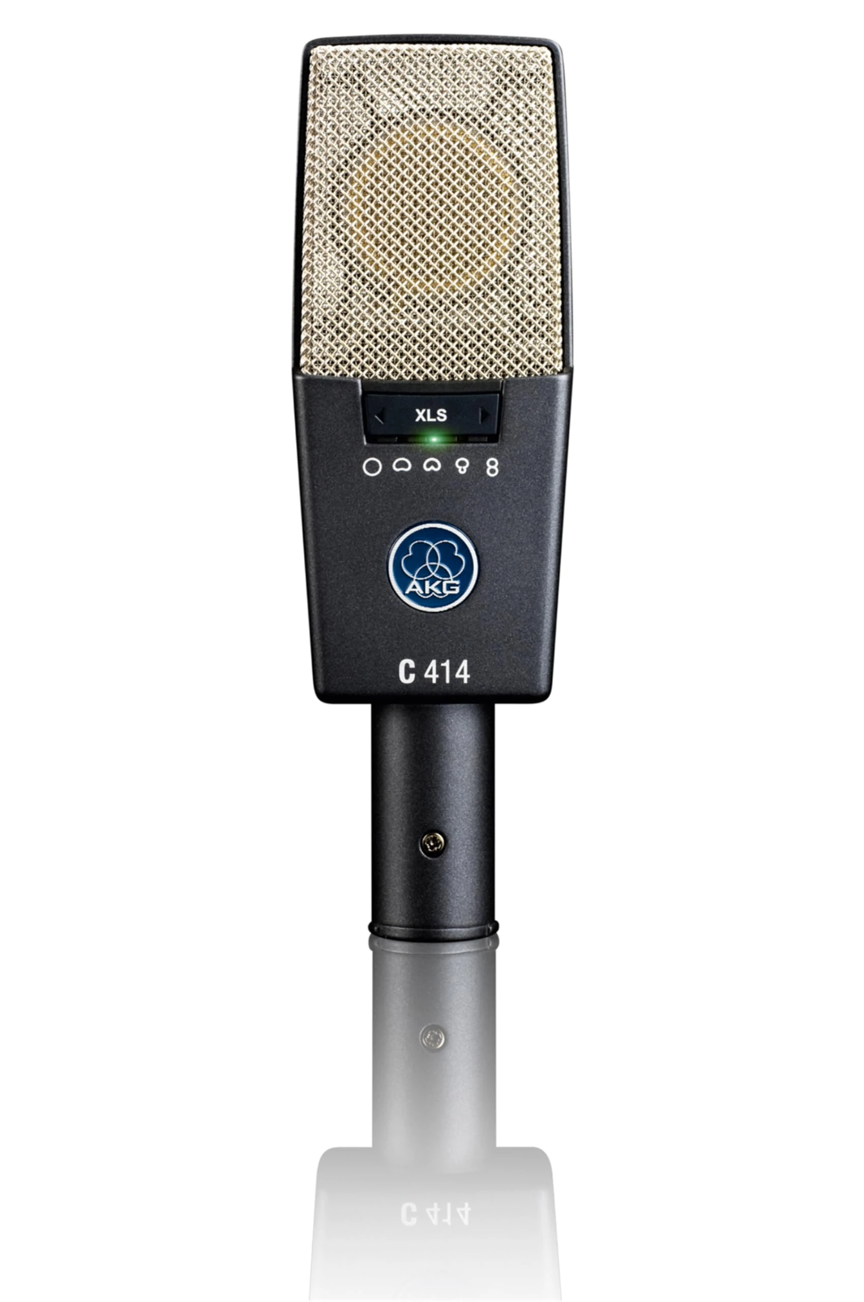AKG C414 XLS Large Diaphragm Condenser Microphone, legendary sound quality, 9 selectable polar patterns, highly versatile - Black
