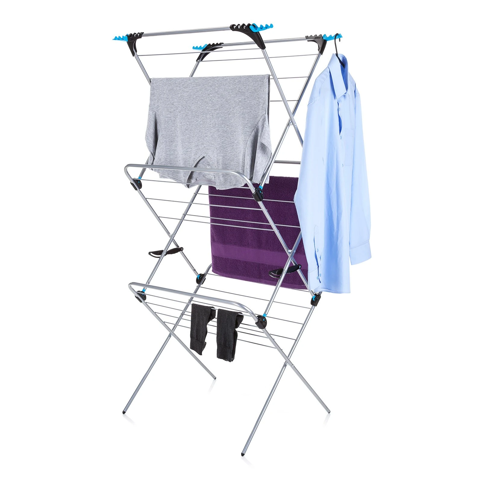 Minky 3 Tier Plus Clothes Airer, Clothes Drying Rack, 21m Washing Line, Laundry, Foldable Indoor Airer, Includes 4 Corner Hooks, Space Saving Clothes Rack, Indoor and Outdoor Use