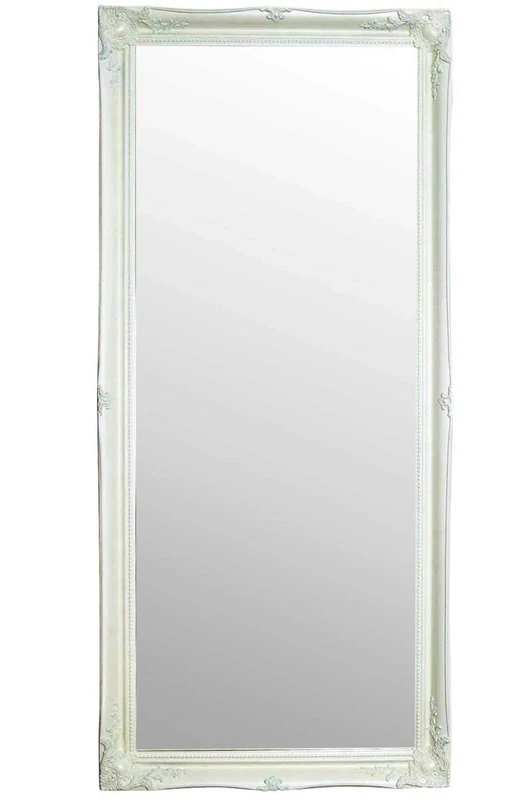 Mirror Full Length White Dressing/Hall Complete with Pilkington's Glass-Overall Size: 66 inches x 30 inches (168cm x 77cm), Wood, 168x76