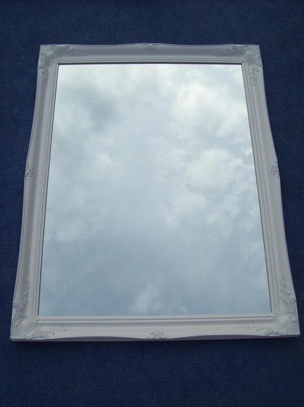 Shabby Chic Mirrors VERY LARGE WHITE Overmantle Wall Mirror complete Premium Quality Pilkington's Glass - Overall Size: 36 inches x 46 inches (92cm x 117cm)