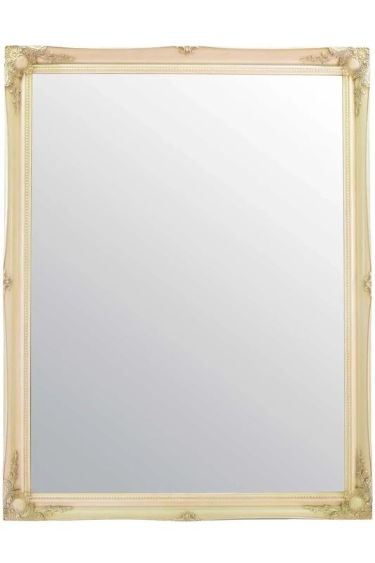 Huge Ivory Overmantle/Wall Mirror complete with Premium Quality Pilkington's Glass - Huge Size: 42 inches x 54 inches (107cm x 137cm) - ITV Show Supplier - BEST PRICE ON AMAZON - ONLY AVAILABLE FROM SHABBY CHIC MIRRORS