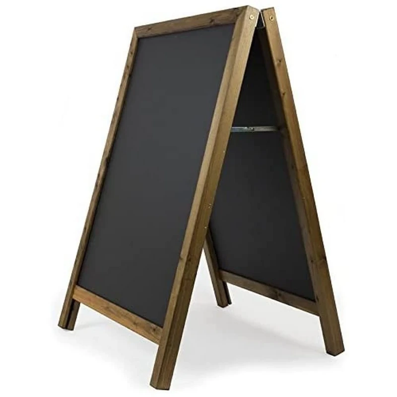Chalkboards UK WC151 Square Top A Frame Blackboard, Wood, Black, 100 x 70 cm