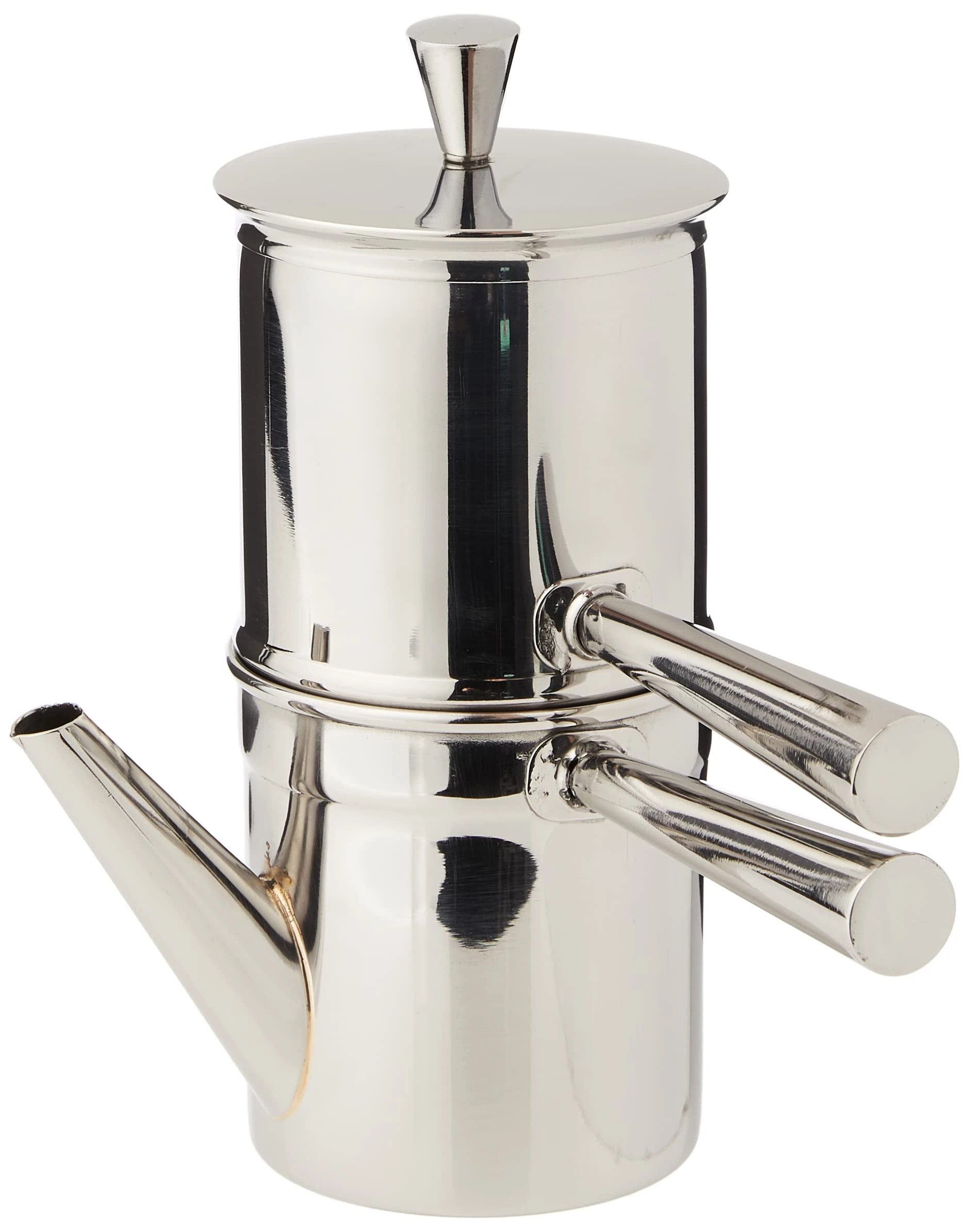 ILSA Neapolitan Coffee Maker in Stainless Steel 18/10 Cups 1-2, Silver