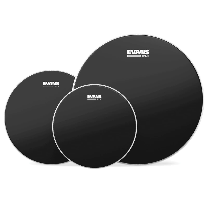 Evans Drum Heads - Onyx 2-Ply Tompack Coated, Rock (10 , 12, 16 Inch)