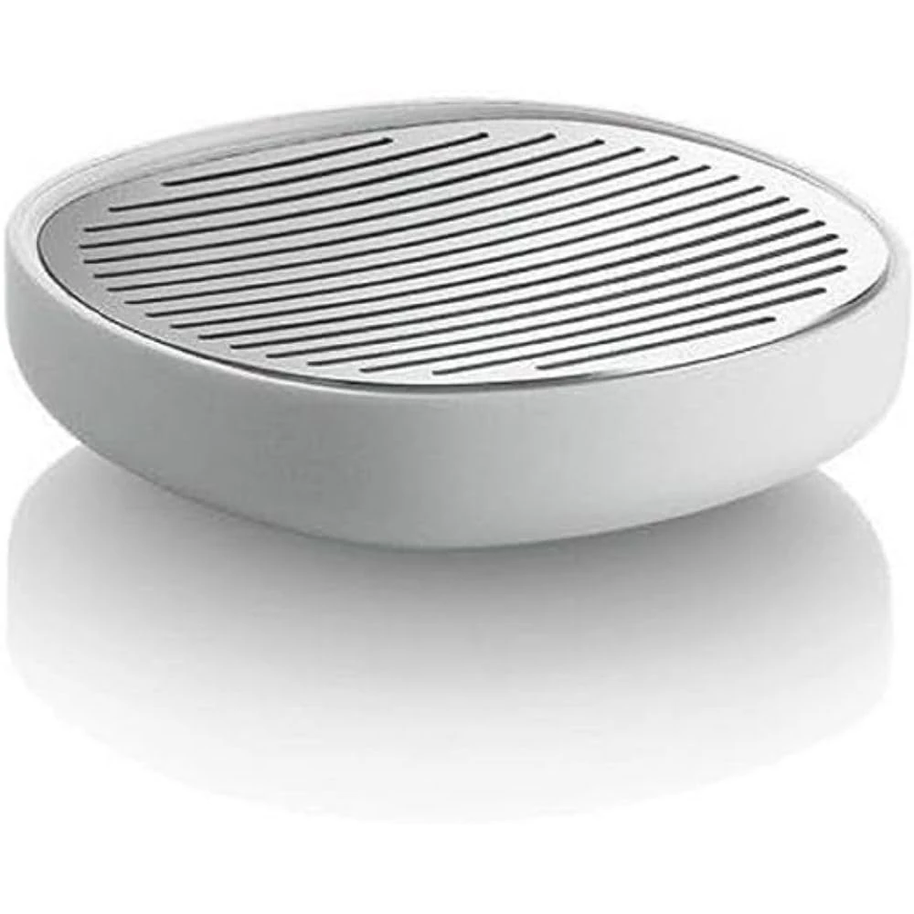 Alessi PL04 W Design Soap Dish, Stainless Steel, White, One size