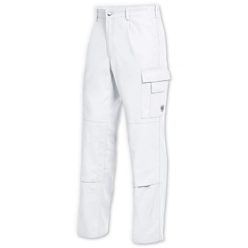 BP 1486-060-21/30, Work trousers, with elasticated back 300,00 g/m², Pure cotton, Color white, Size 30