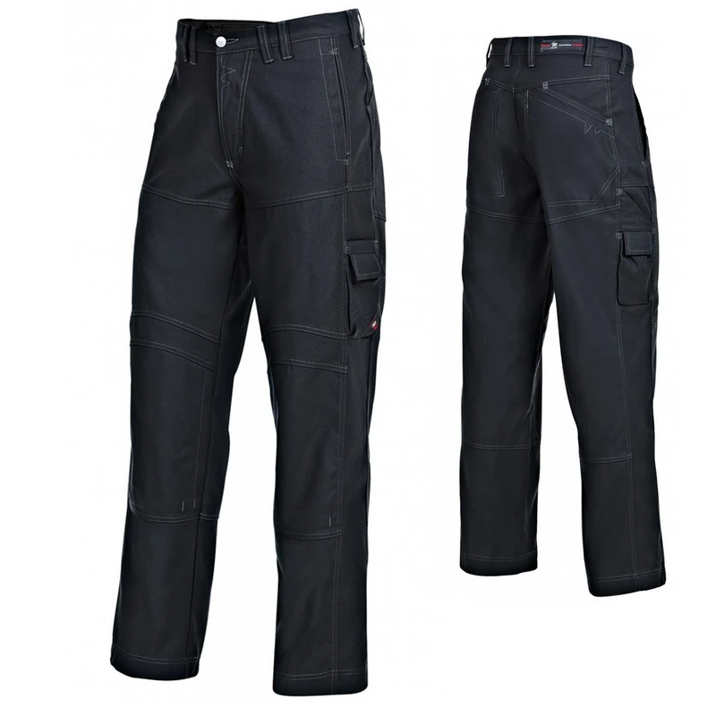 BP 1888-688-32 Work Trousers, Waistband With Belt Loops, 300,00 G/M², Fabric Blend With Stretch, Black, Size 37/38