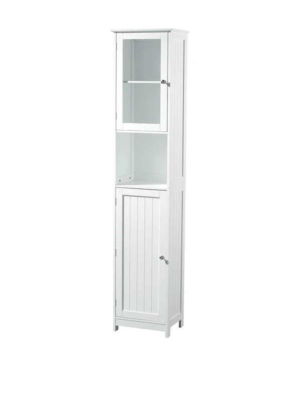 Premier Housewares Tall Bathroom Cabinet Kitchen Cabinet Tall Cabinet Storage White Kitchen Cabinet Tall Kitchen Cabinet 189 cm x 40 cm x 30 cm