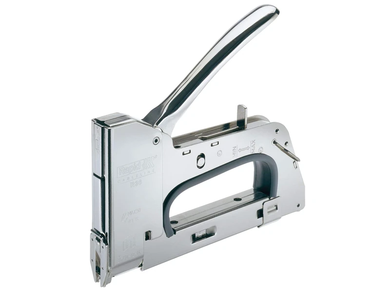 Rapid Heavy Duty Manual Staple Gun PRO R36 for No. 7 and No.36 Staples, Cable Tacker with Easy-to-Squeeze Trigger, 3-step Force Adjuster, and All-Steel Casing and Wear Parts, Made in Sweden (20511850)