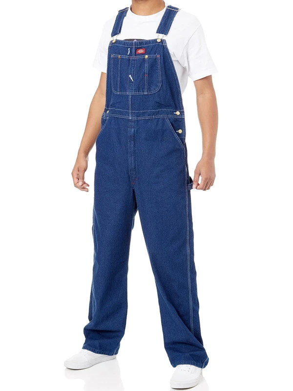 Dickies Men's Big-Tall Bib Overall, Washed Indigo Blue, 46W / 30L