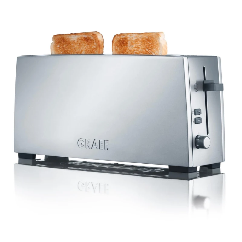 Graef Matt Brushed Long Slot Stainless Steel Toaster - Image 1