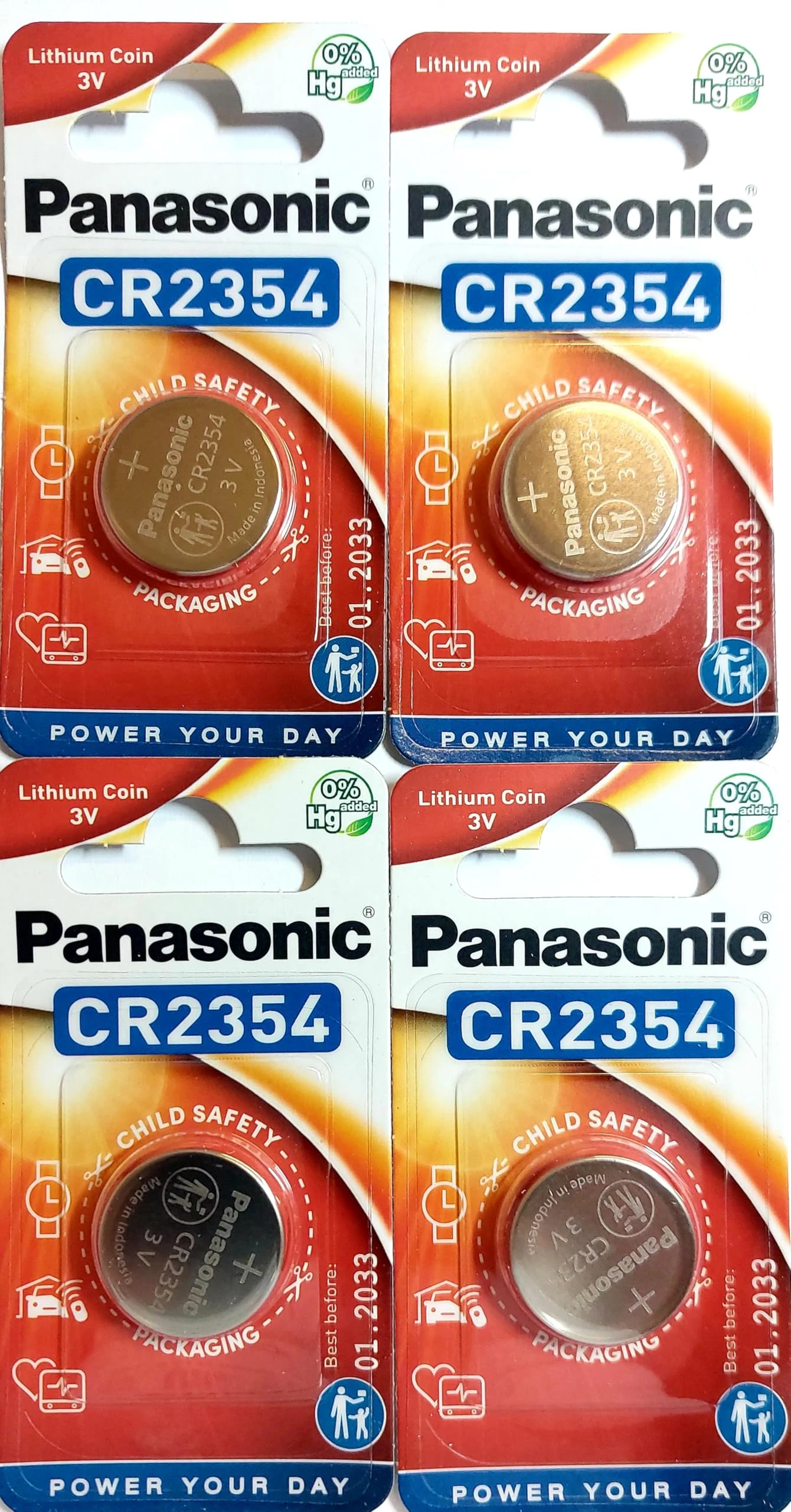 4 Pcs Panasonic Lithium 3 Volt Type CR2354 CR 2354 DL2354 BR2354 in Original Packaging