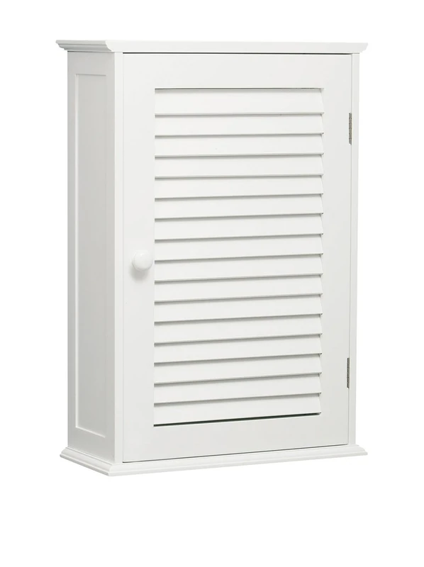 Premier Housewares Bathroom Wall Cabinet with Single Shutter Door, 57 x 39 x 17 cm - White