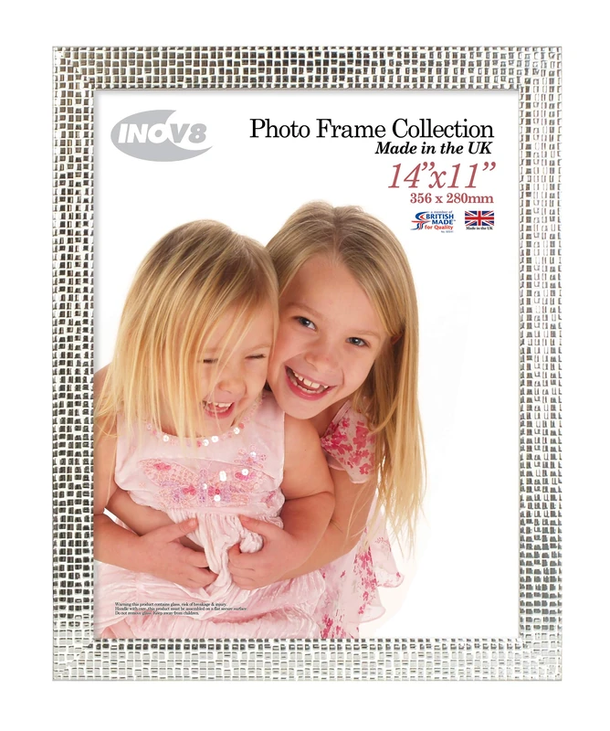Inov8 Framing Photo Frame, Mosaic Silver Holds Picture 14x11" (35.56cm x 27.94cm)