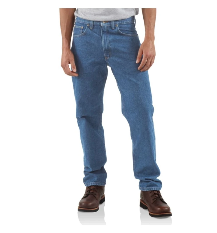 Carhartt Men's Traditional Fit Five Pocket Tapered Leg Jean B18 - Blue - - Image 1