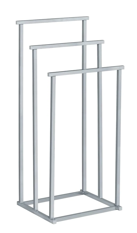 Wenko 17107100 Towel Stand Quadro Clothes Stand, 3 Bars, Metal Steel, 38 x 84.5 x 32.5 cm, Chrome