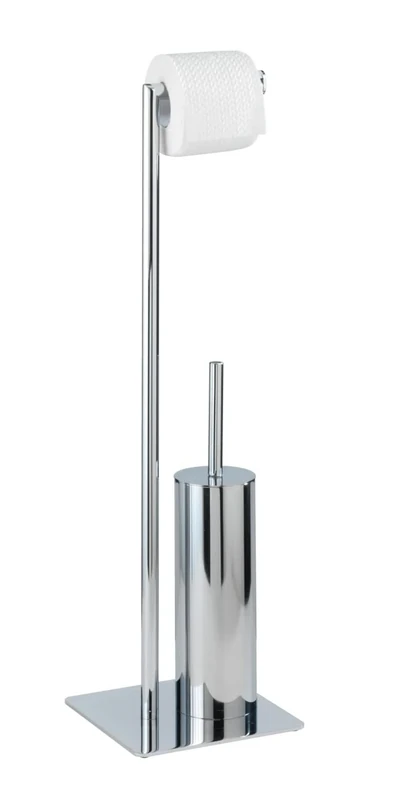 WENKO 18562100 Free Standing Toilet Brush Recco - Steel, 20 x 71.5 x 20 cm, Chrome
