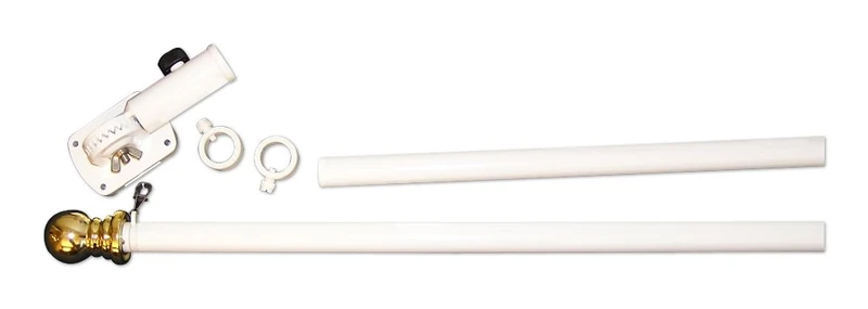 Annin Flagmakers Spinning Pole Mounting Set - White with Ball