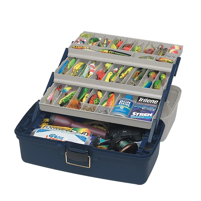 PLANO Three-Tray Tackle Box XL,Fishing Tackle Organizer, Portable Storage Organizer, Tool box, Small parts, Removable Trays, Fishing, Beading, School or Office Supplies or Crafting Materials